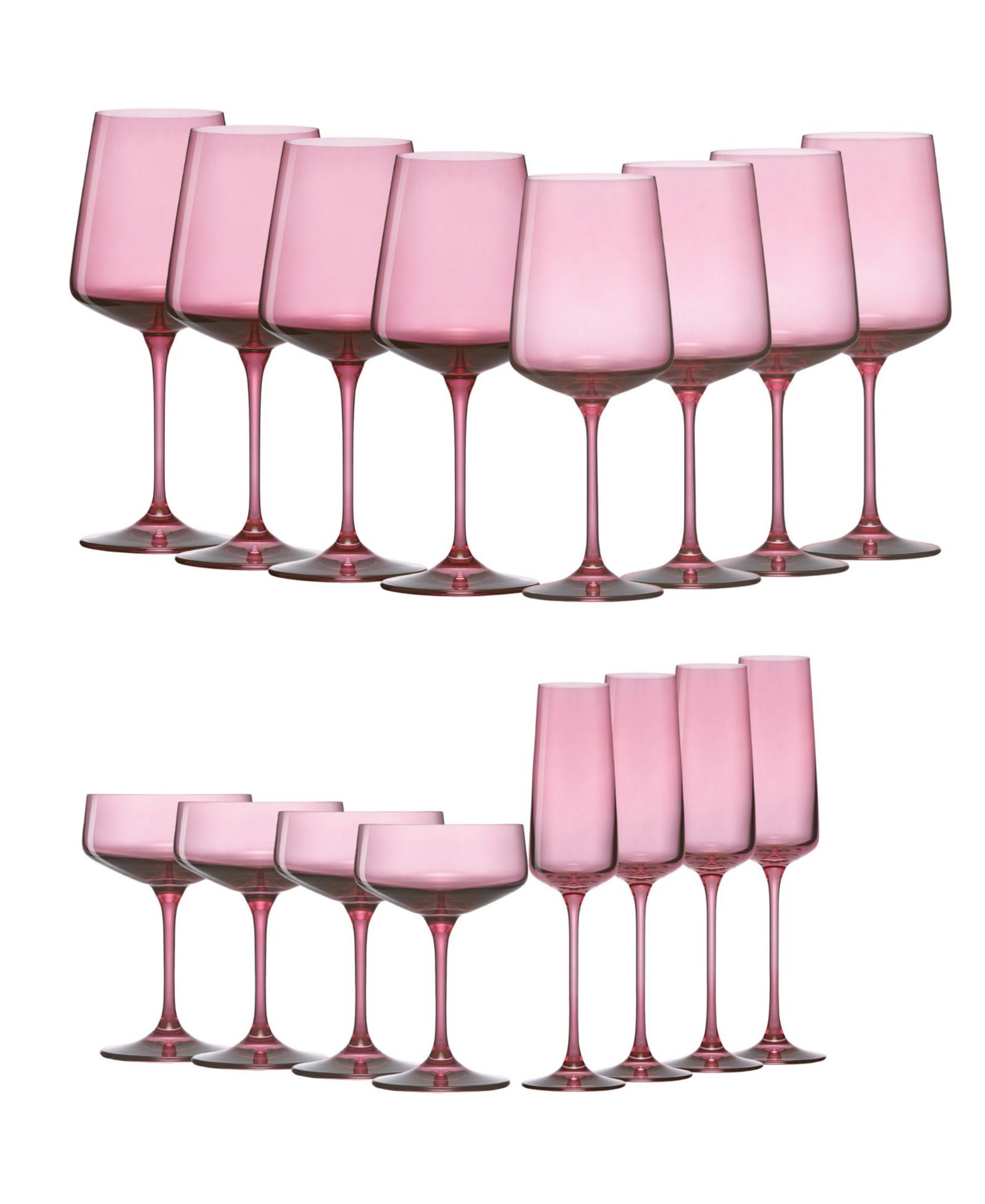 JoyJolt Sidney Stemware Entertaining Glasses, Set of 16