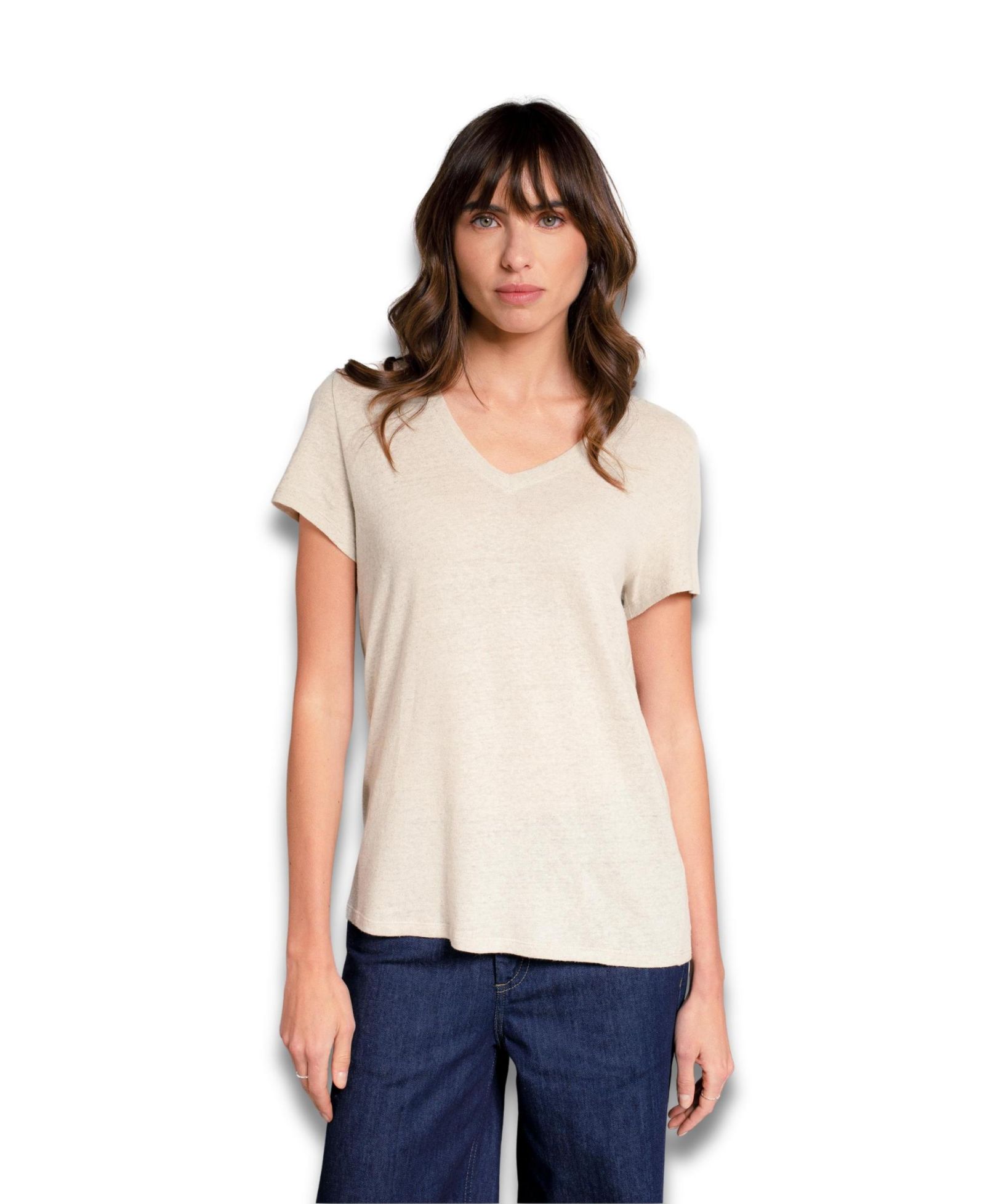 Женская футболка Celtic & Co. Relaxed V-Neck Linen Blend
