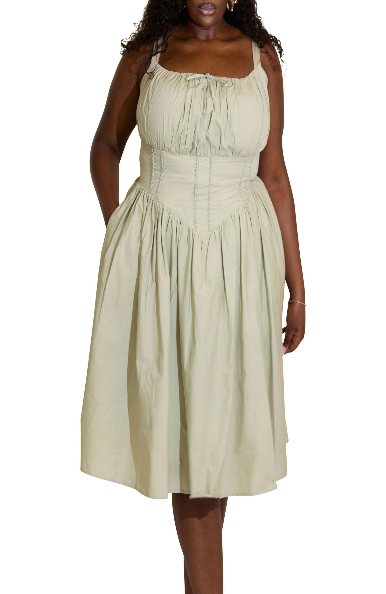 Женское миди-платье-корсет Taideux Women's Camille Fuller Bust Cotton