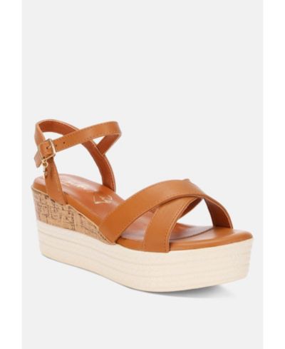 Женские босоножки London Rag Zinny Buckle Strap Contrast Heel Wedges