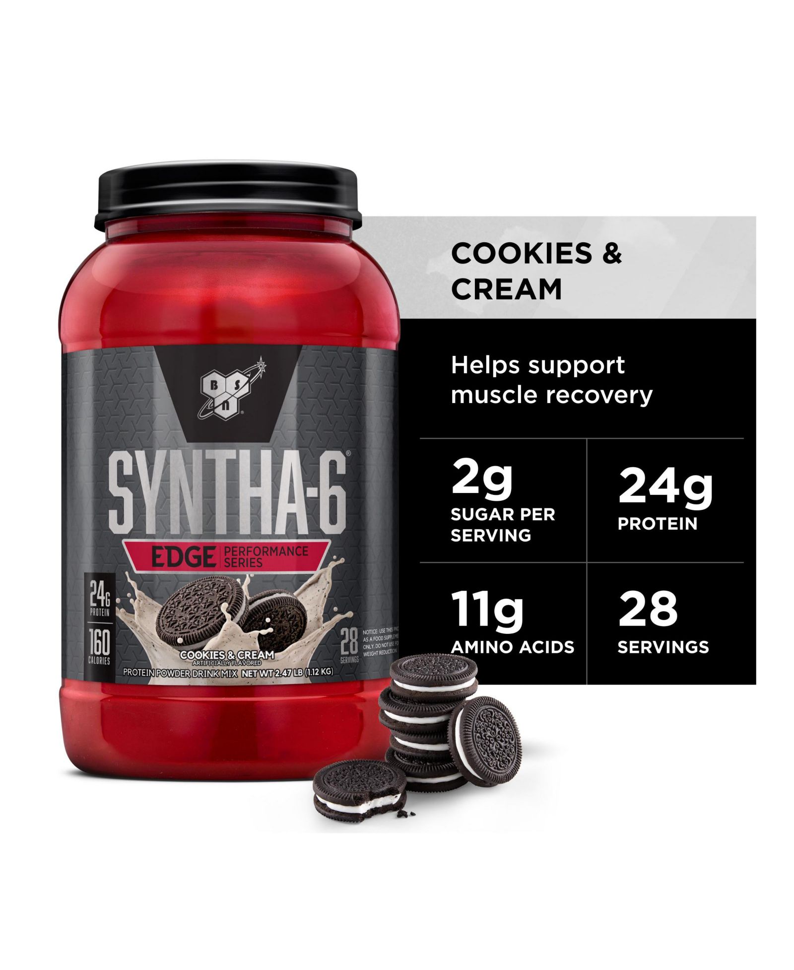 BSN SYNTHA-6 Edge протеиновый порошок Cookies N Cream, 28 Servings