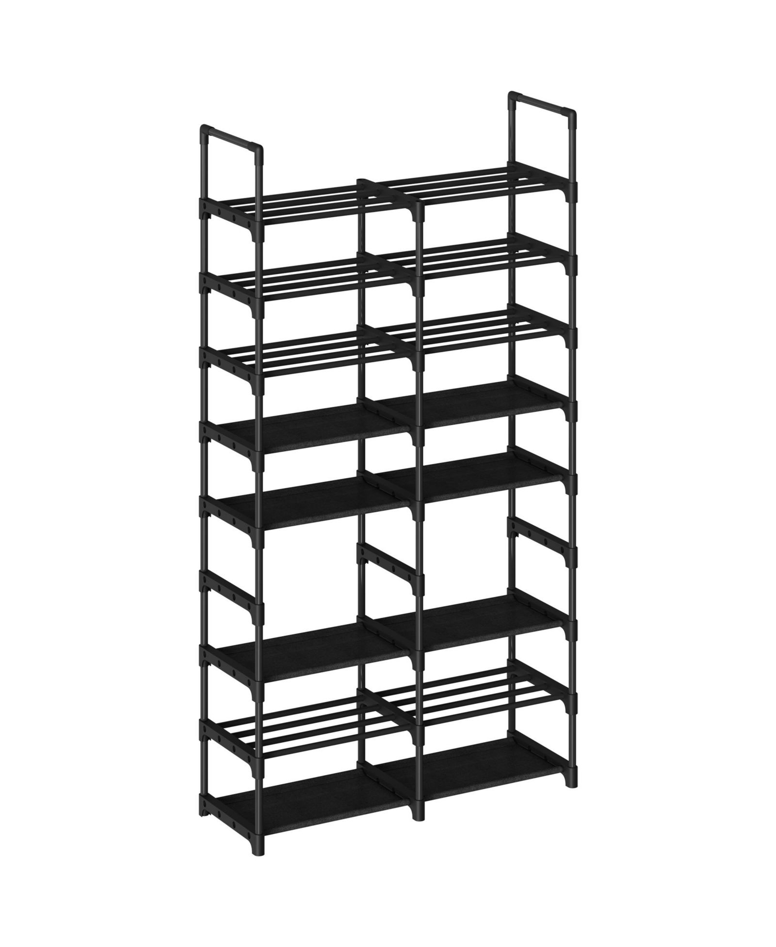Homfan 10 Tier Shoe Rack with Adjustable Fabric Shelves, Metal Frame, Slim Storage for Entryway and Bedroom