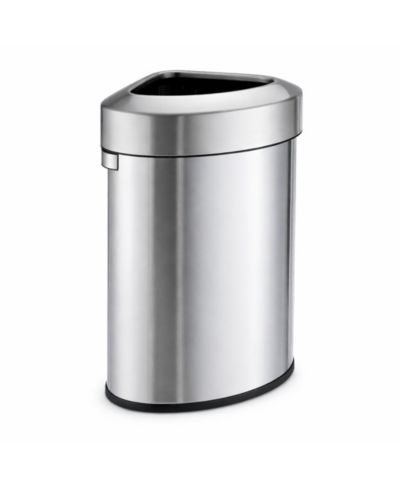 Мусорное ведро Home Zone Living 16 Gallon Stainless Steel Open Top, Silver