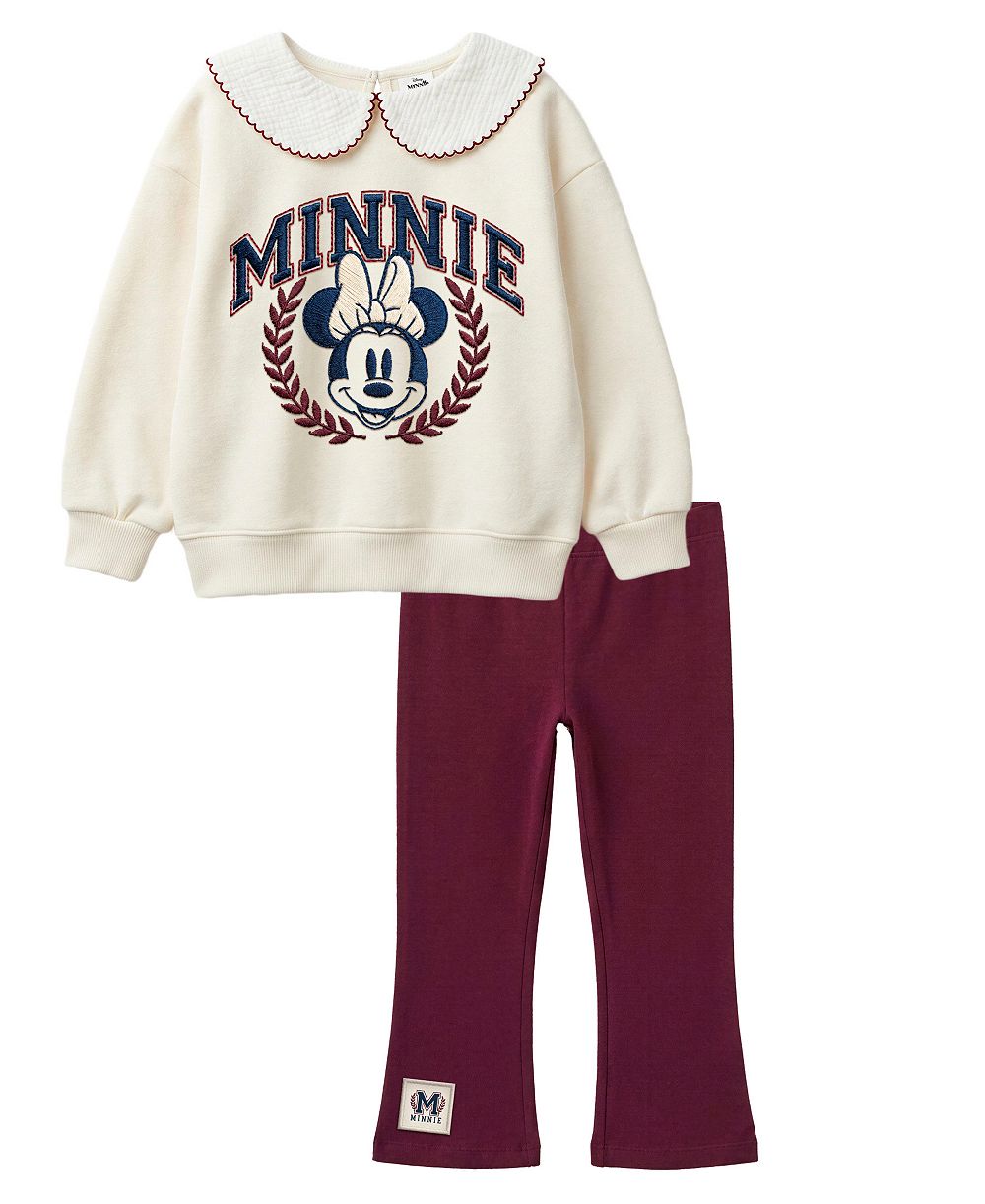 Disney Girls' 2T-6X Minnie Mouse Sweatshirt and Pants, 2-Piece Set