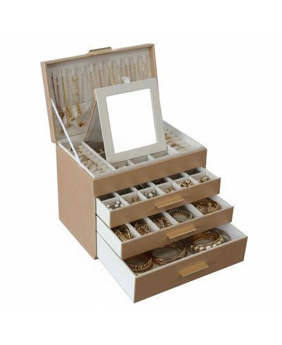 YIGII 5 Layer Jewelry Organizer Box with Necklace Hanger Drawers Earrings Bracelet Storage Gifts