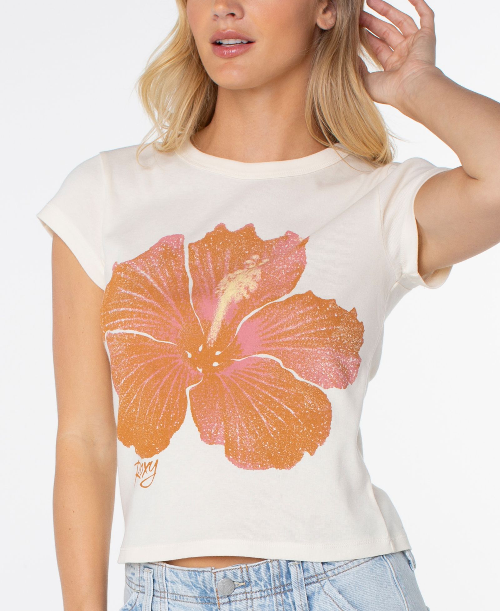 Roxy Женский Hibiscus Print Crewneck T-Shirt