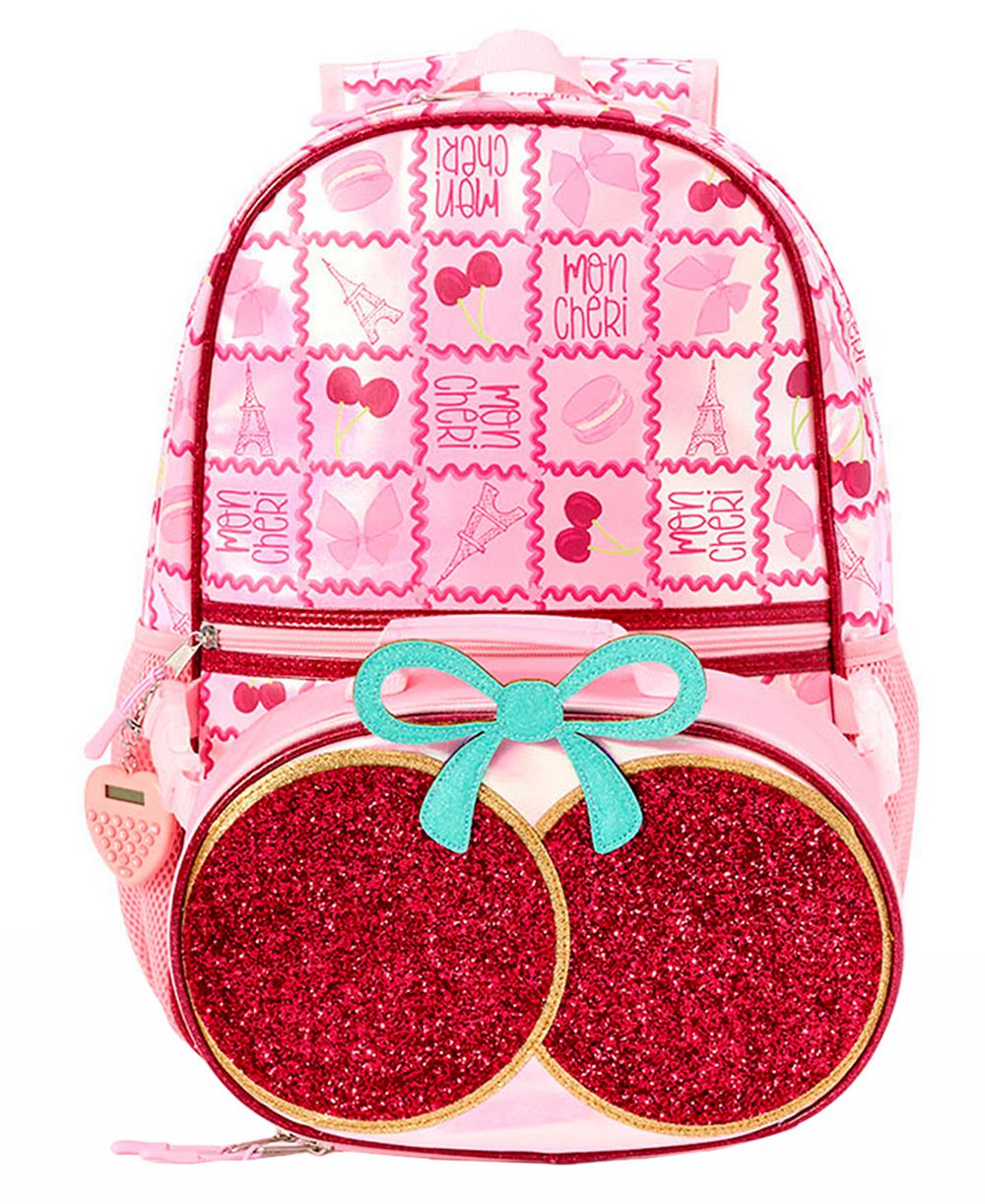 Rainbow Sugar Girls' Backpack, Calculator and Strawberry Shaped Lunch Box, 3-Piece Set