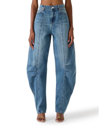 Steve Madden Women's Austin Loose-Barrel Ankle Jeans