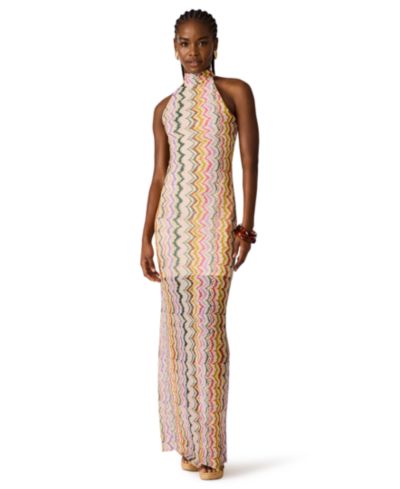Steve Madden Women's Layra Halter-Neck Bodycon Mesh Dress