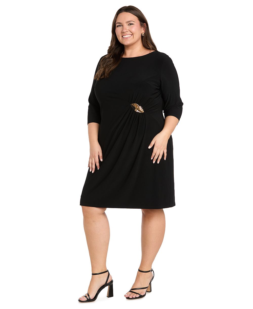 Женское платье R & M Richards Plus Size Side Buckle Boat Neck