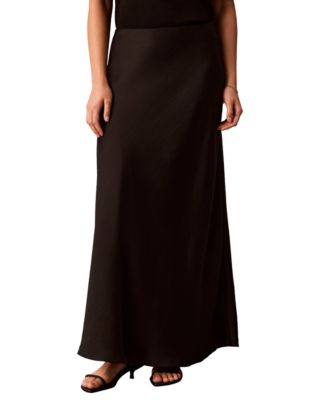 Женская макси-юбка из двустороннего сатина Calvin Klein с косым кроем
