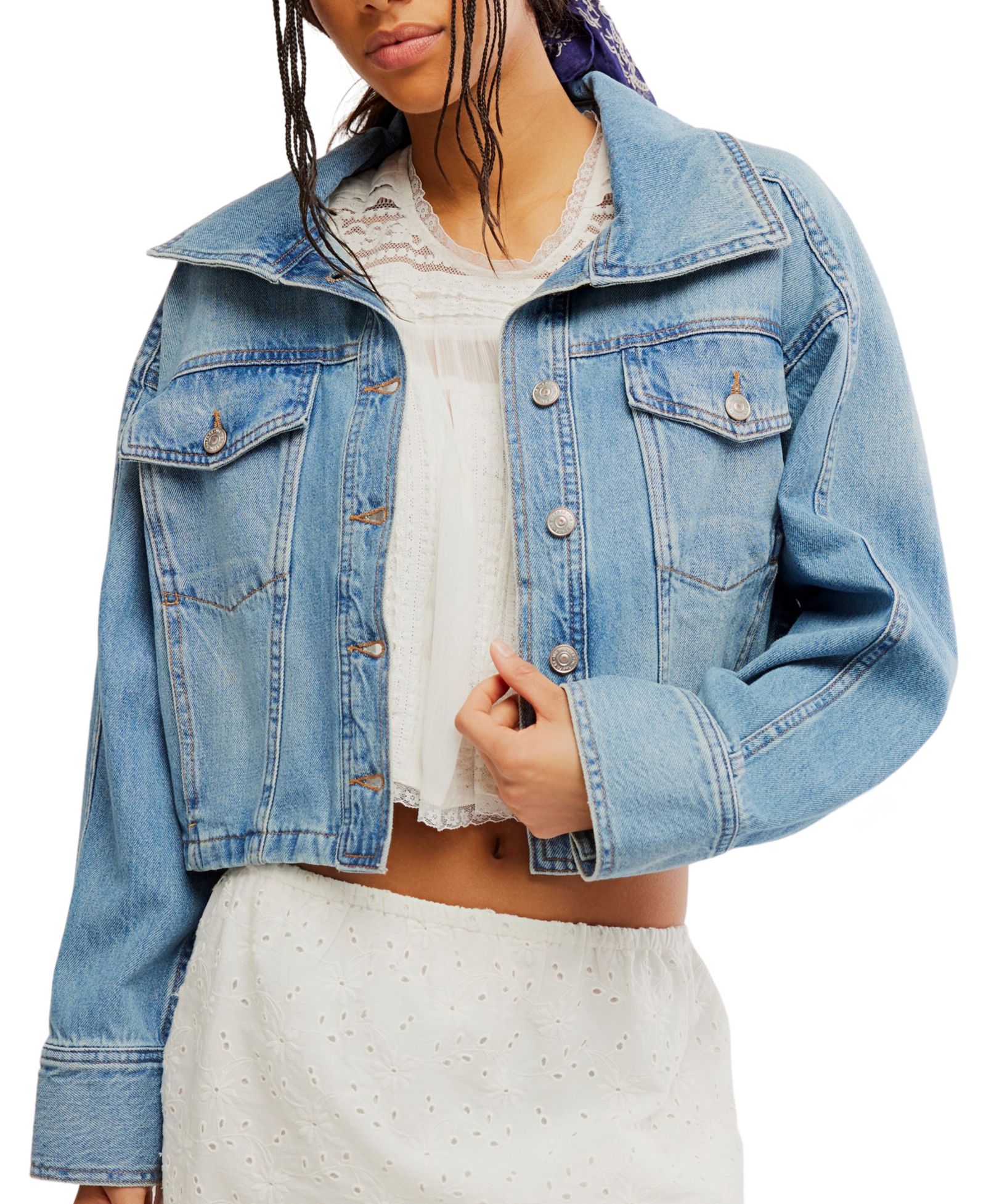 Free People Женский Cotton Side To Side Jacket