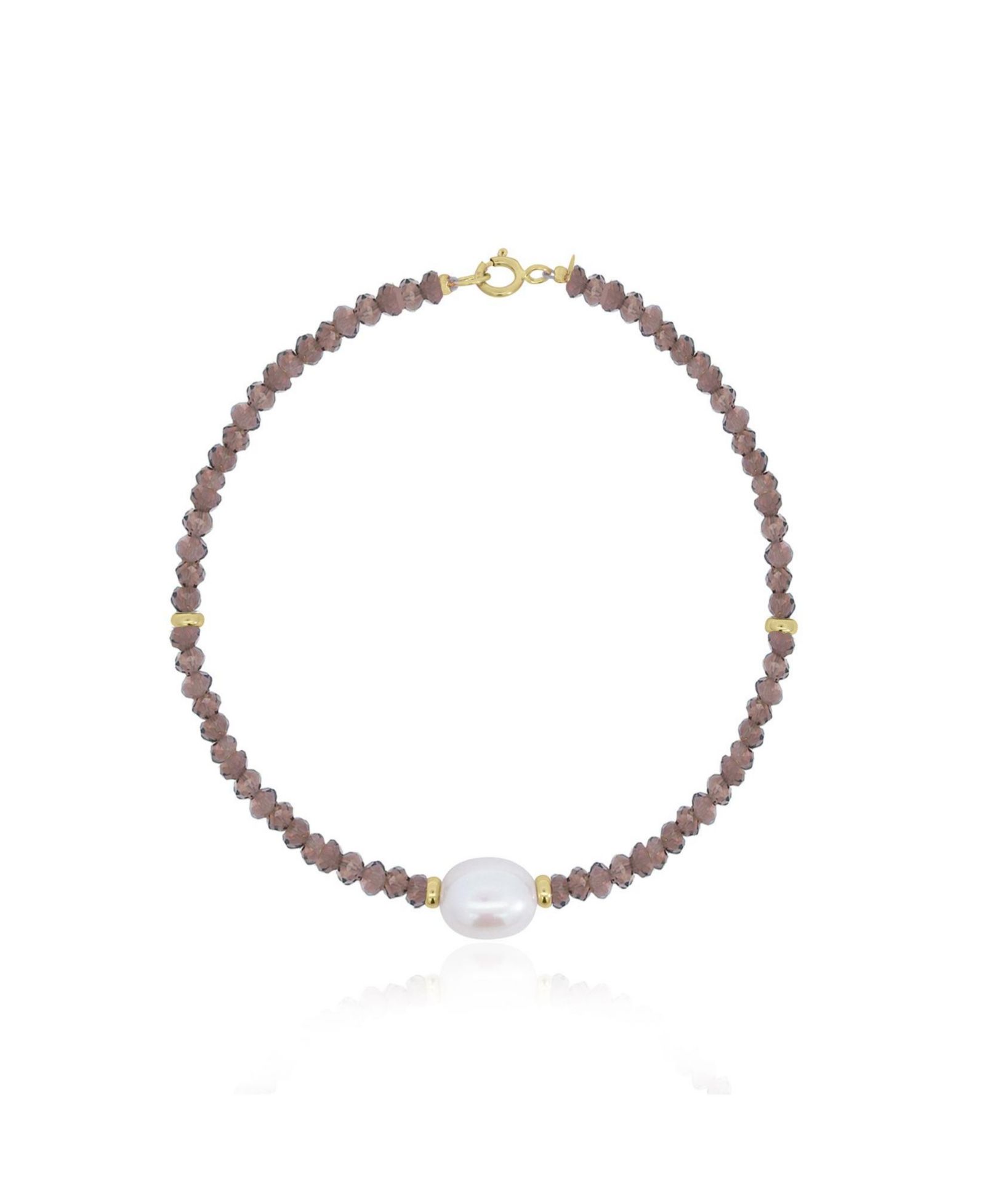Браслет The Lovery Smoky Quartz Bead Pearl 14K Gold