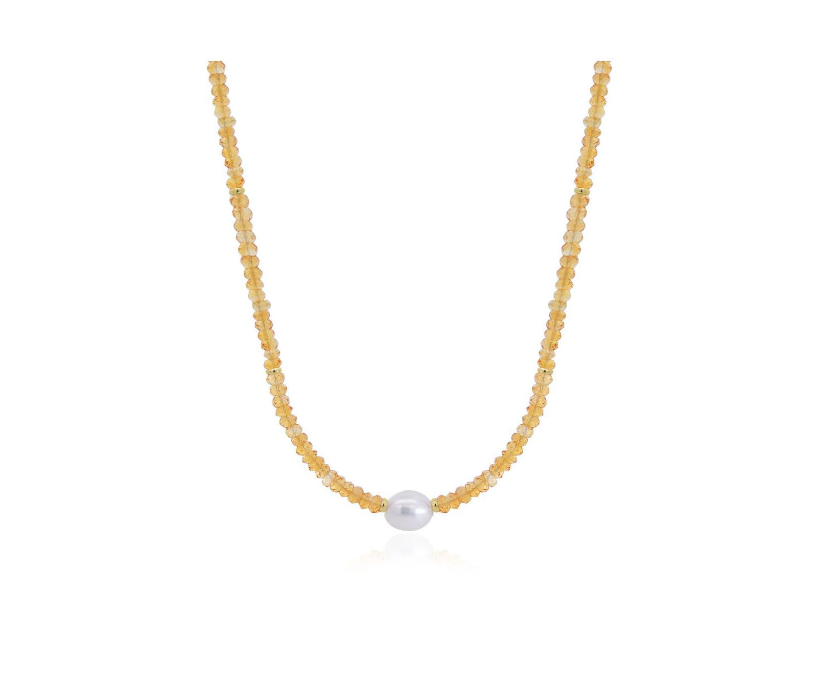 Колье The Lovery Citrine Bead Pearl 14K Gold