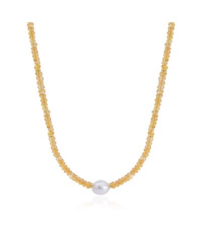 Колье The Lovery Citrine Bead Pearl 14K Gold