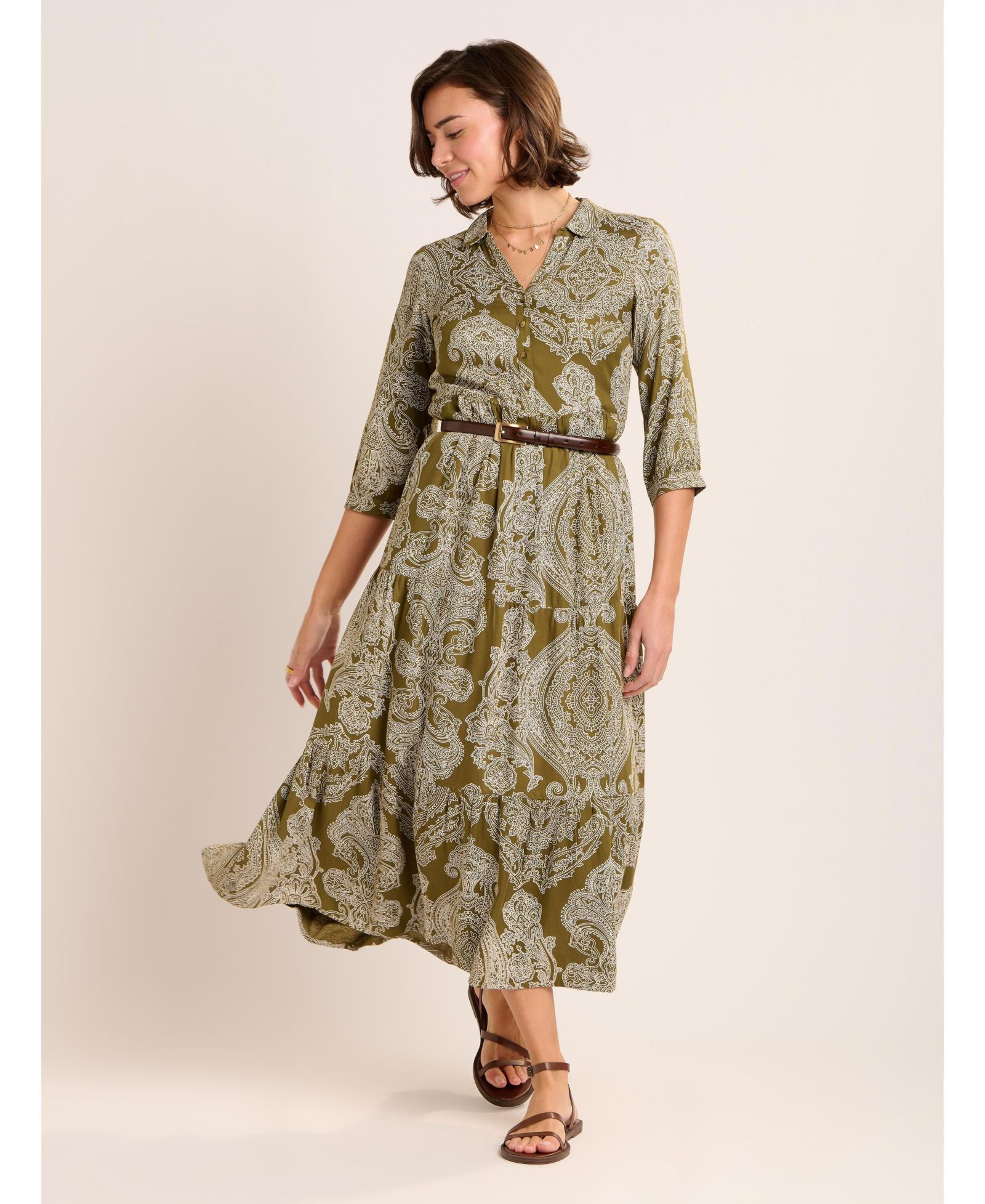 Женское платье-рубашка Brakeburn Women's Chara Tiered Maxi