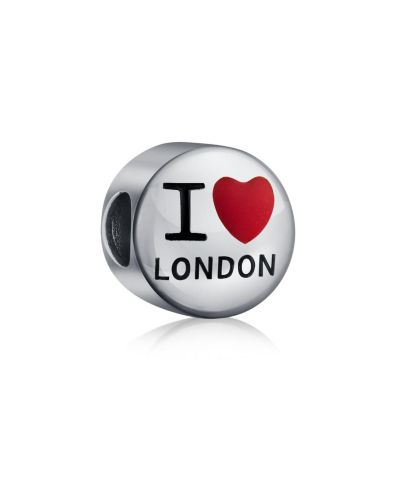 Браслет Bling Jewelry с шармом I Love London England, серебро .925