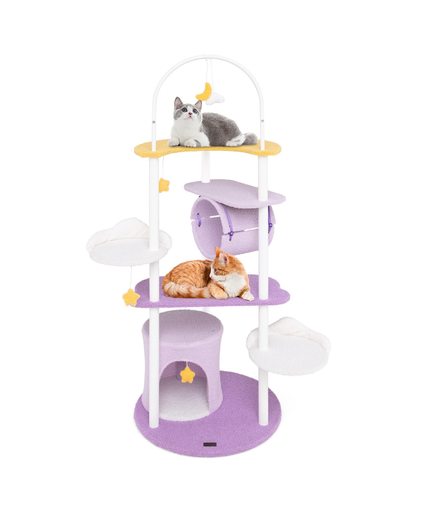 COZITO Cat Tower 62 inch with Metal Frame and Jumping Platforms