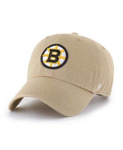 Мужская регулируемая кепка '47 Brand Khaki Boston Bruins Logo Clean Up