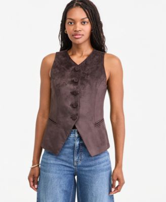On 34th Women's Faux Suede Longline Tailored Vest, Macy's Exclusive