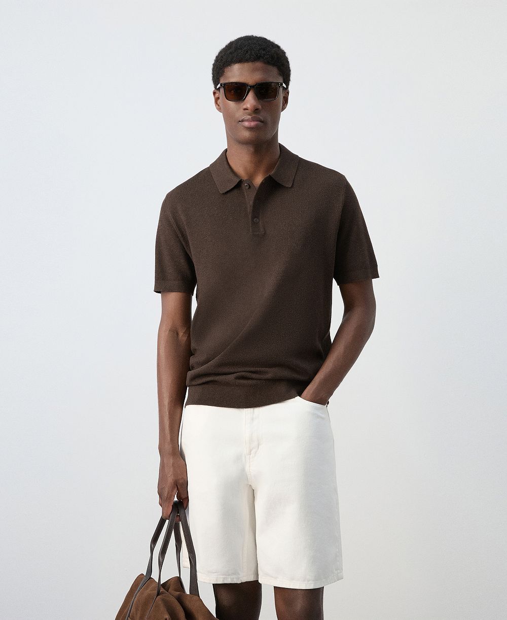 Мужская рубашка-поло Mango Fine-Knit Cotton