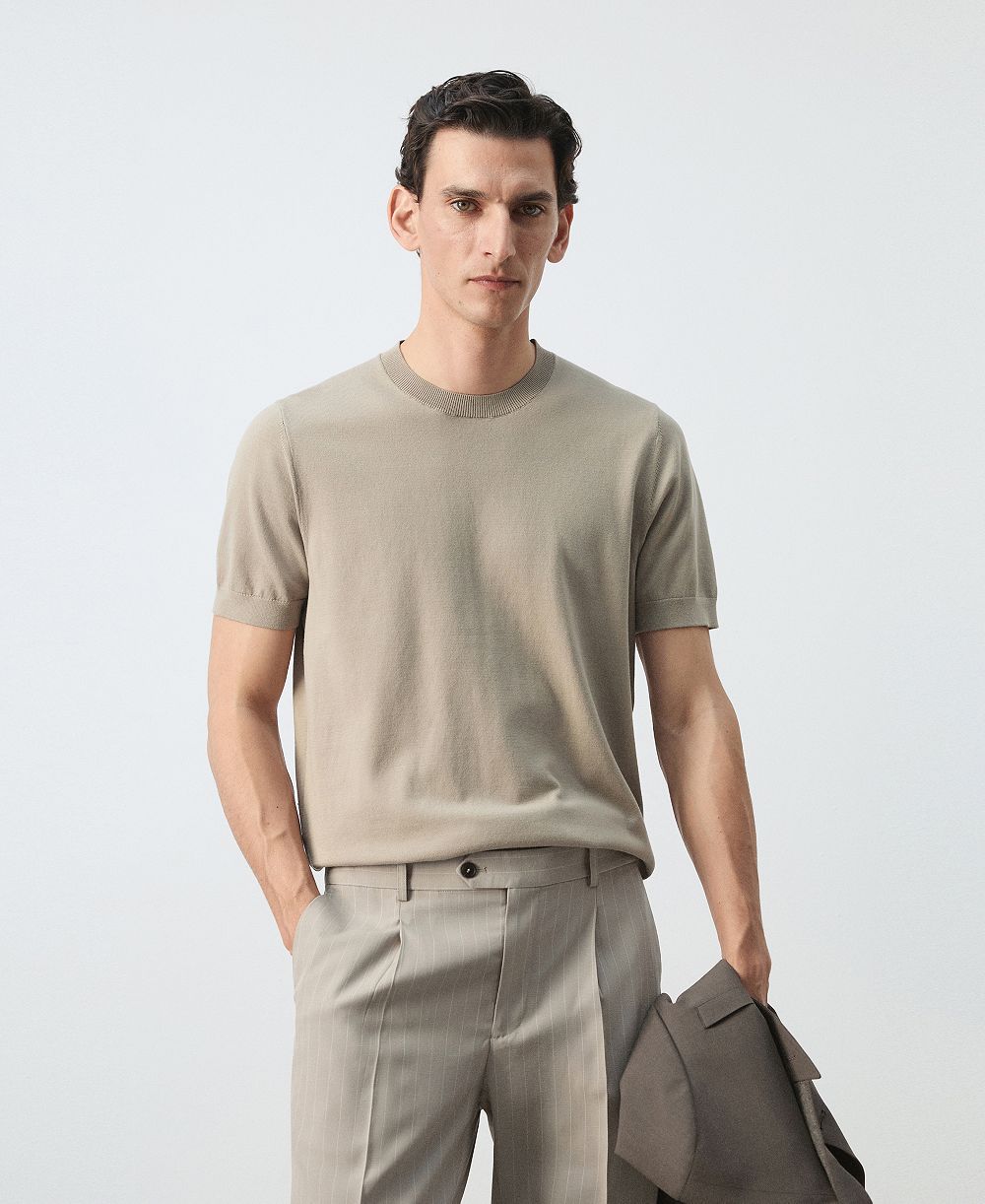 Мужская футболка Mango Cotton Fine-Knit