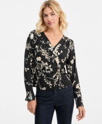 I.N.C. International Concepts Women's Floral Long-Sleeve Blouse, Macy's Exclusive