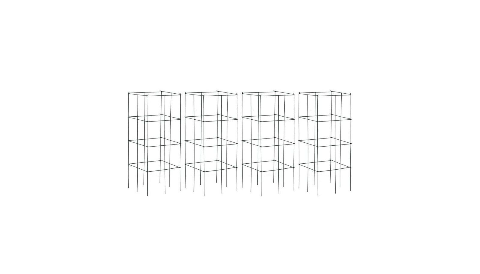 LUCKY ONE 4 Pack Garden Trellis for Climbing Plants, Folding Metal Plant Support