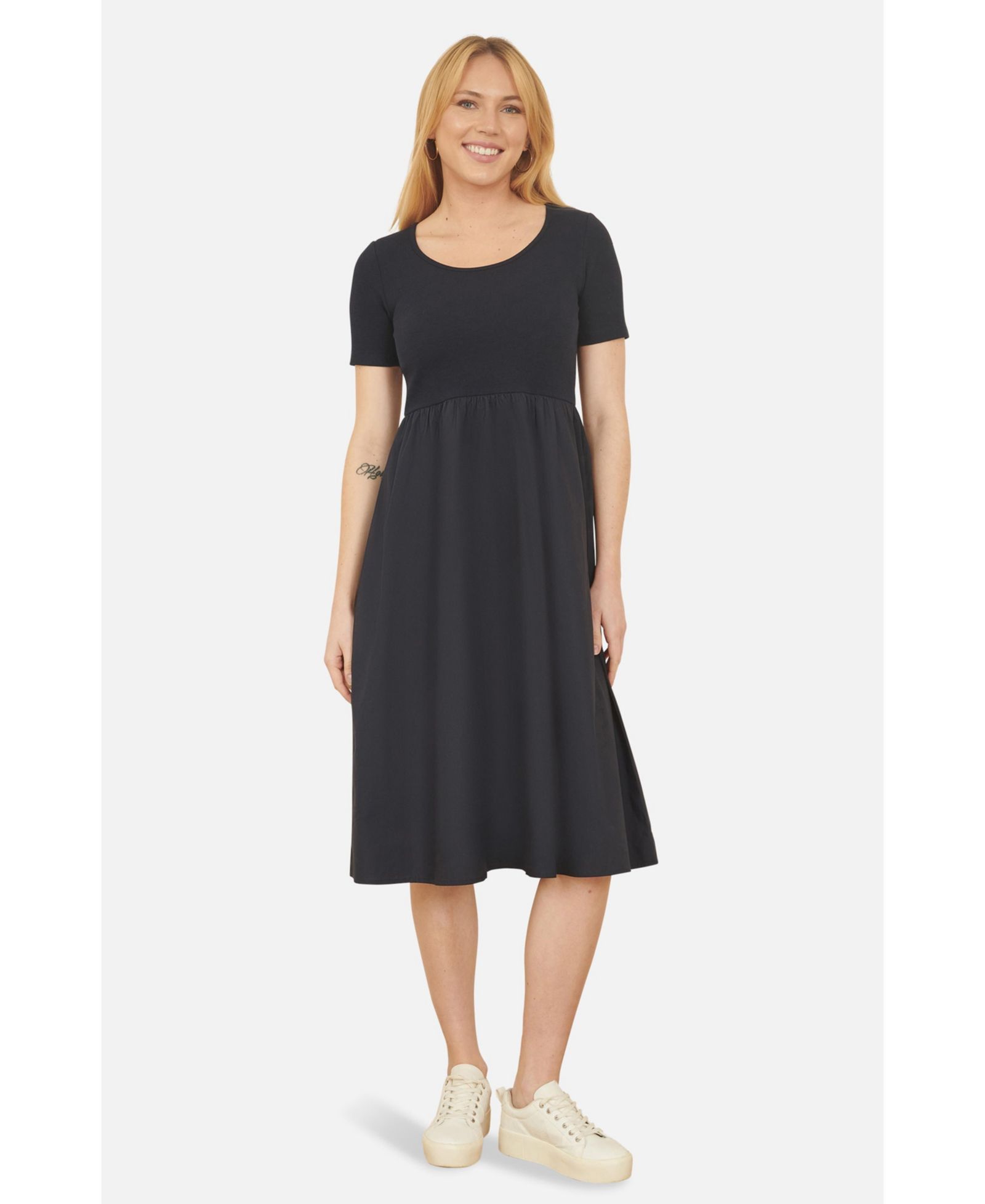 Yumi Women's Jersey Top And Cotton Midi Dress
