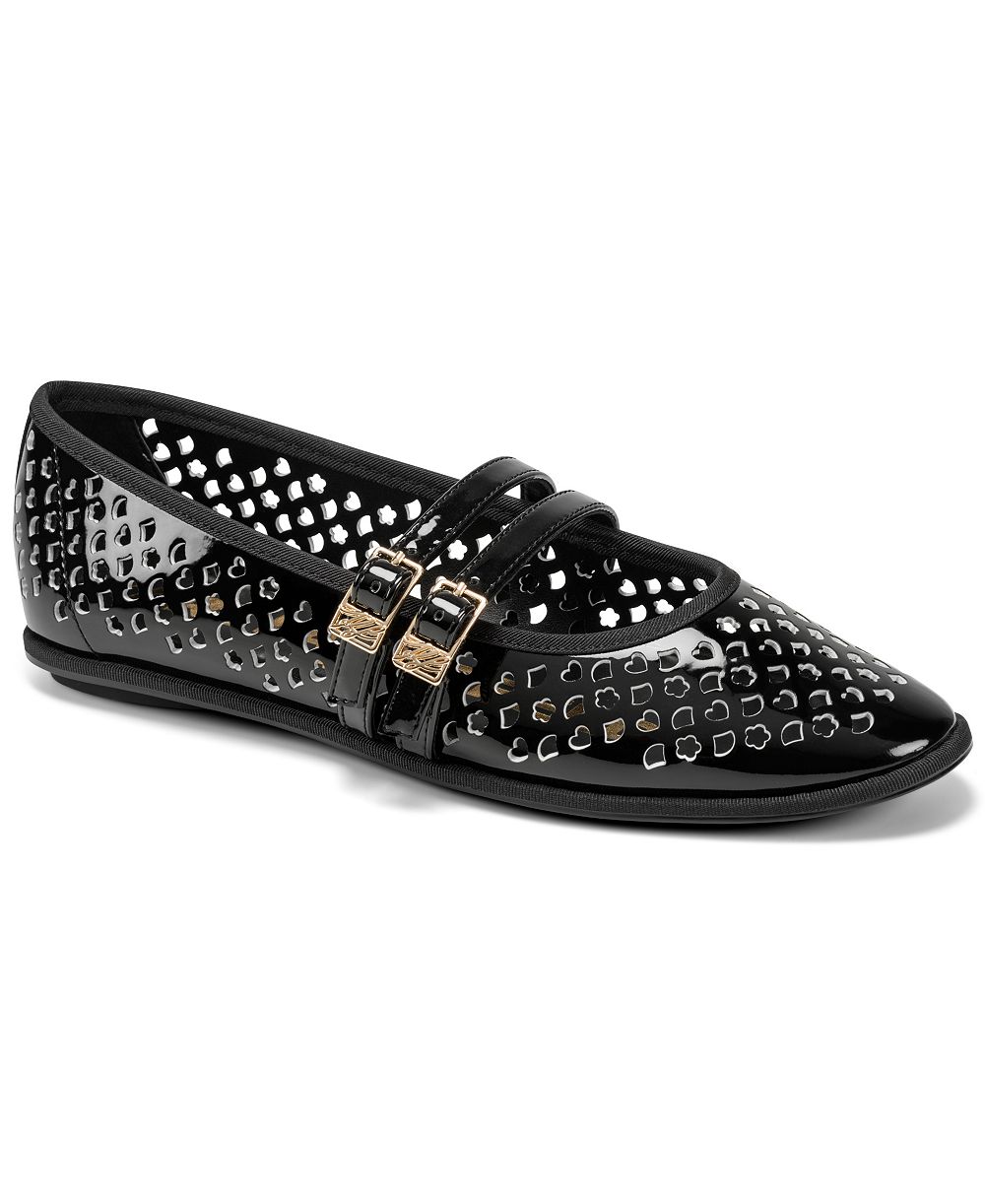 KARL LAGERFELD PARIS Women's Vanyel Strappy Mary Jane Ballet Flats