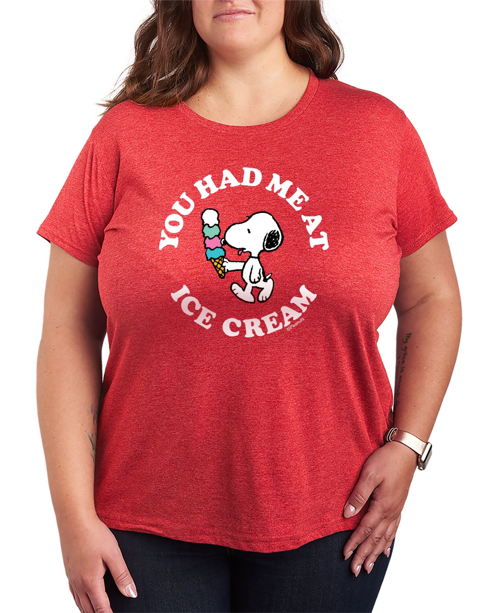 Футболка Hybrid Apparel Plus Size Peanuts Summer Love Snoopy and Woodstock