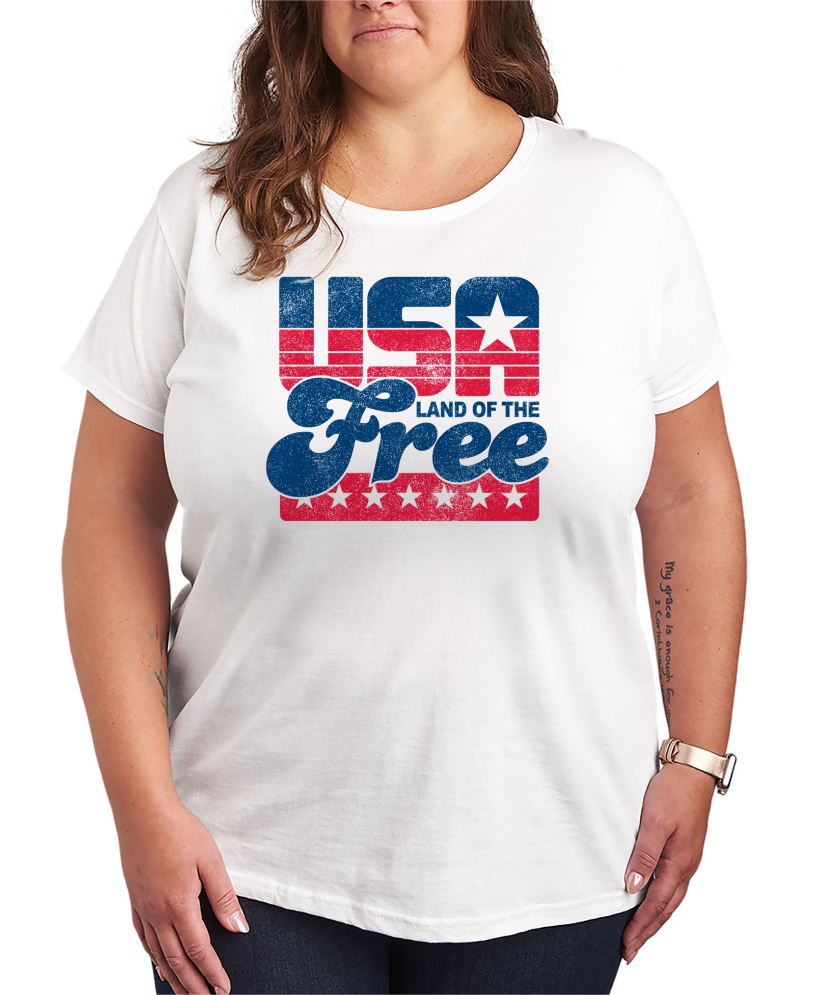 Hybrid Apparel Plus Size графическая футболка Instant Message Land of the Free