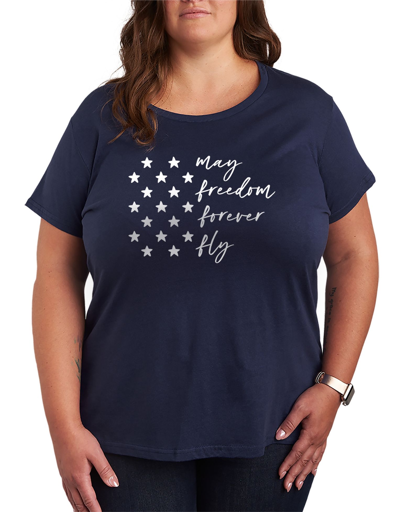 Футболка Hybrid Apparel Plus Size Instant Message May Freedom Fly Forever Short-Sleeve Graphic