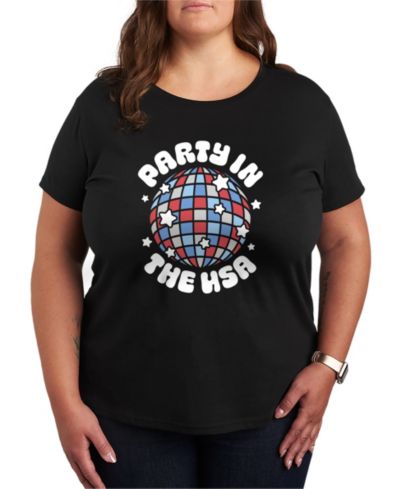 Футболка Hybrid Apparel Plus Size Instant Message Party in the USA Disco Ball с коротким рукавом, с графическим принтом
