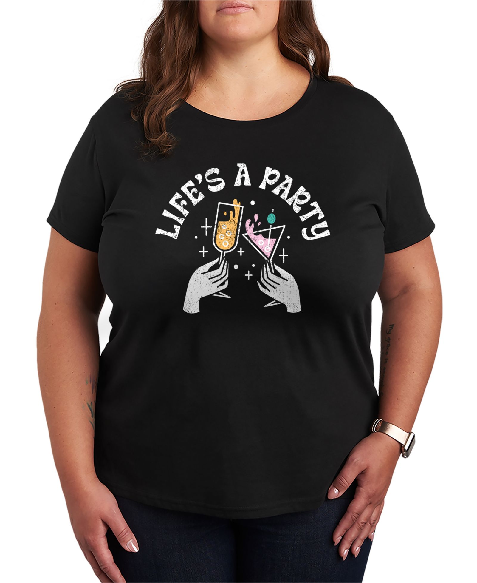 Мужская футболка Hybrid Apparel Plus Size Instant Message Lifes Party Short-Sleeve Graphic