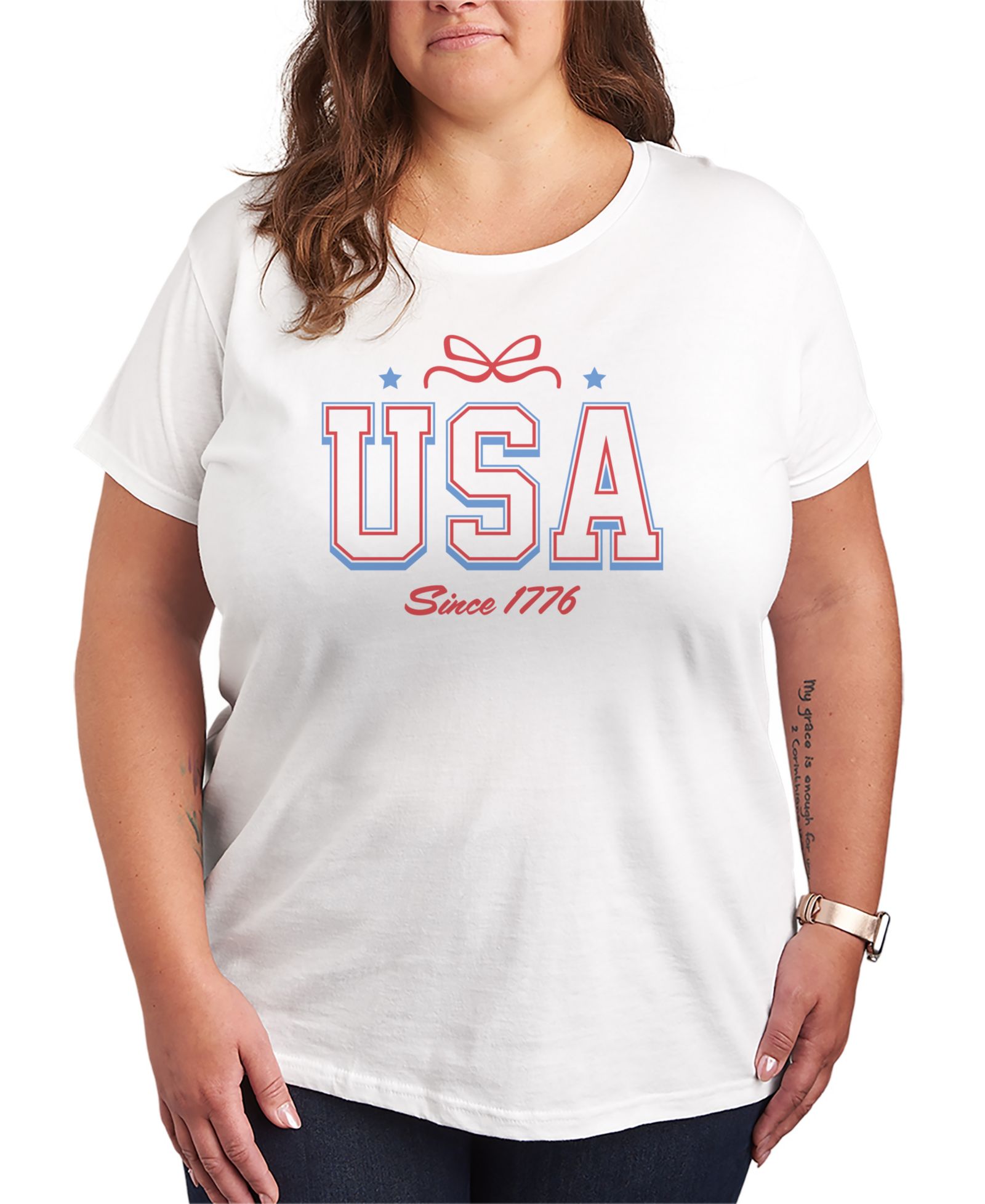 Футболка Hybrid Apparel Plus Size Instant Message USA Bow с коротким рукавом