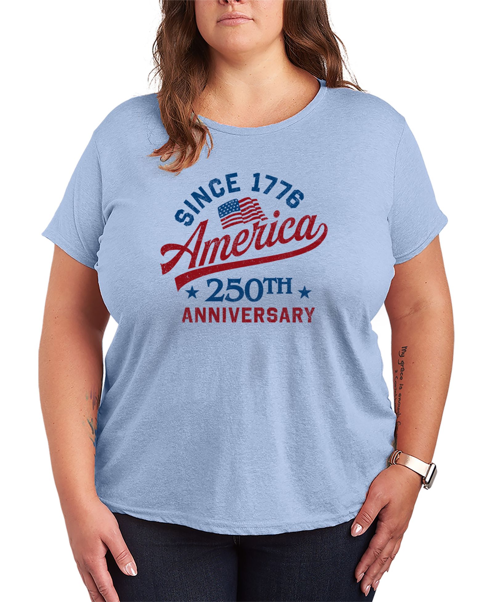 Hybrid Apparel Plus Size Instant Message America 250 Short-Sleeve Graphic T-Shirt