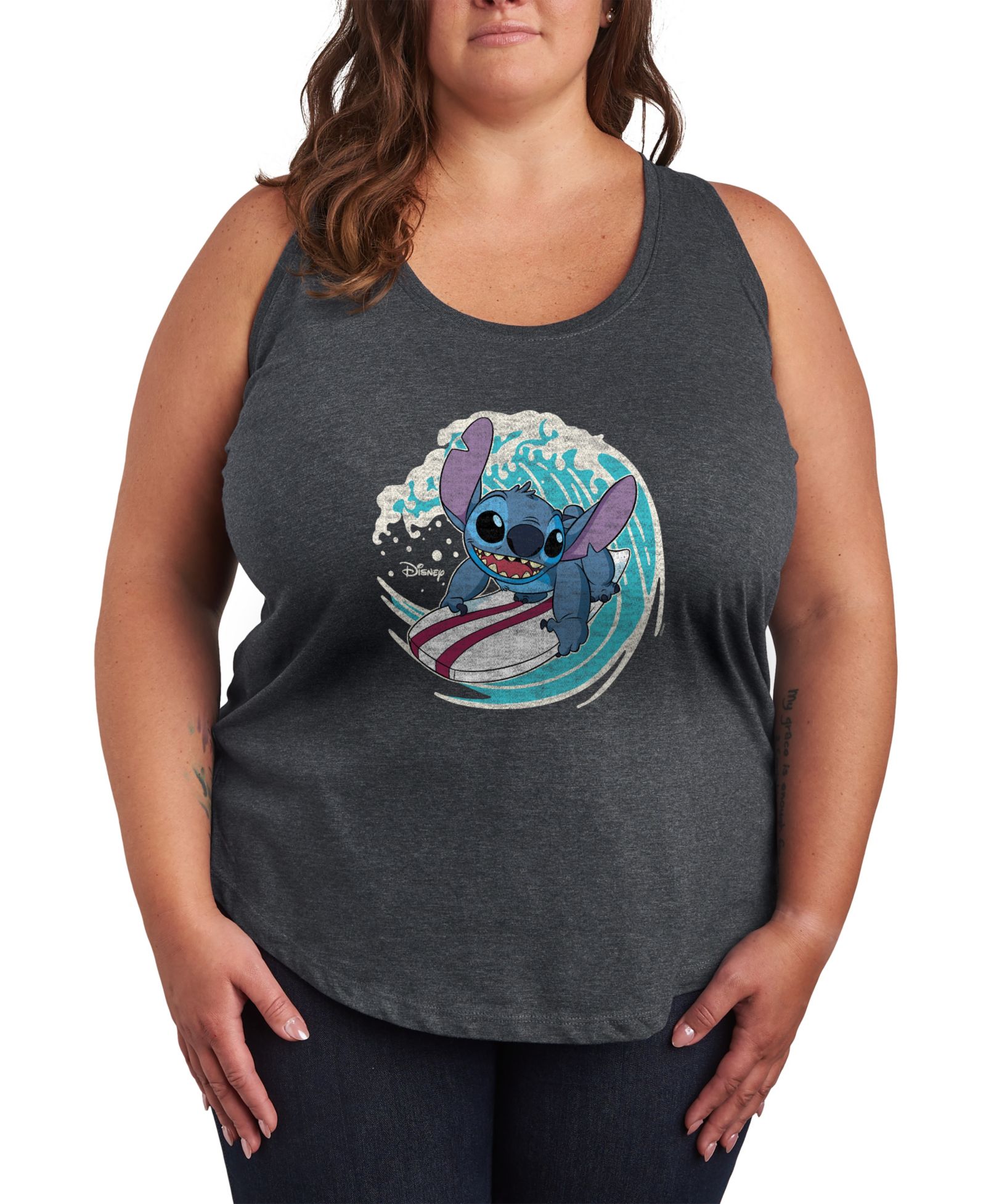 Hybrid Apparel Графический топ Lilo Stitch Surf Racerback для Plus Size