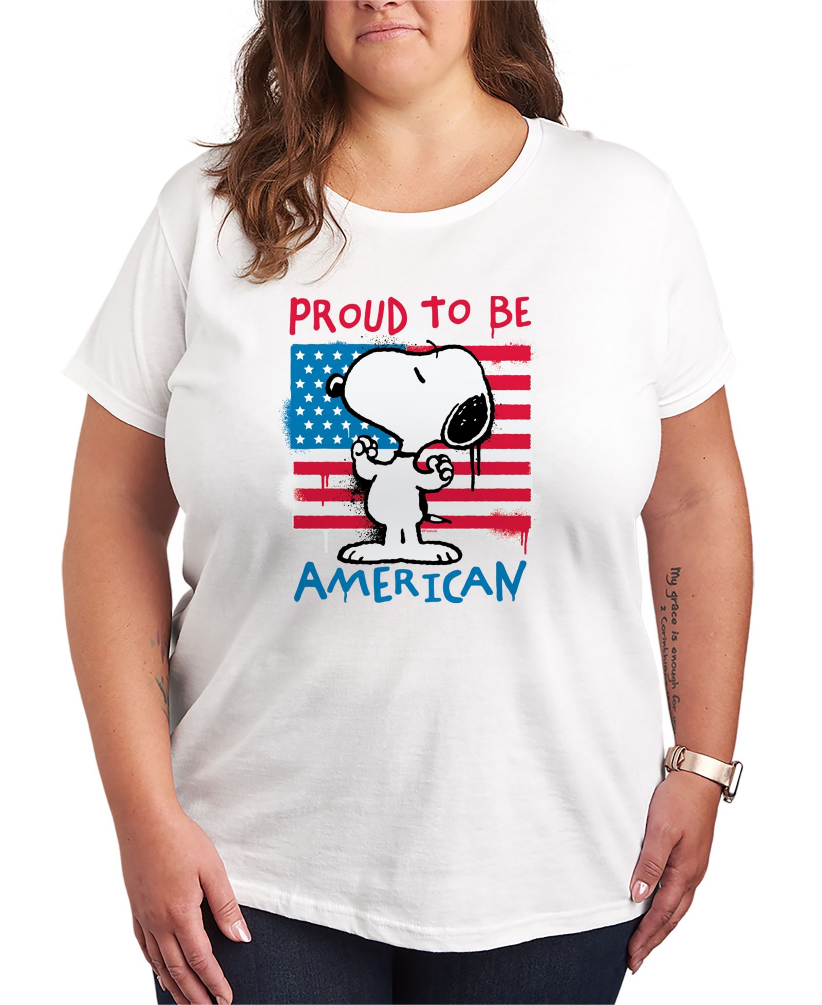 Футболка Hybrid Apparel Plus Size Peanuts Snoopy Street USA с коротким рукавом