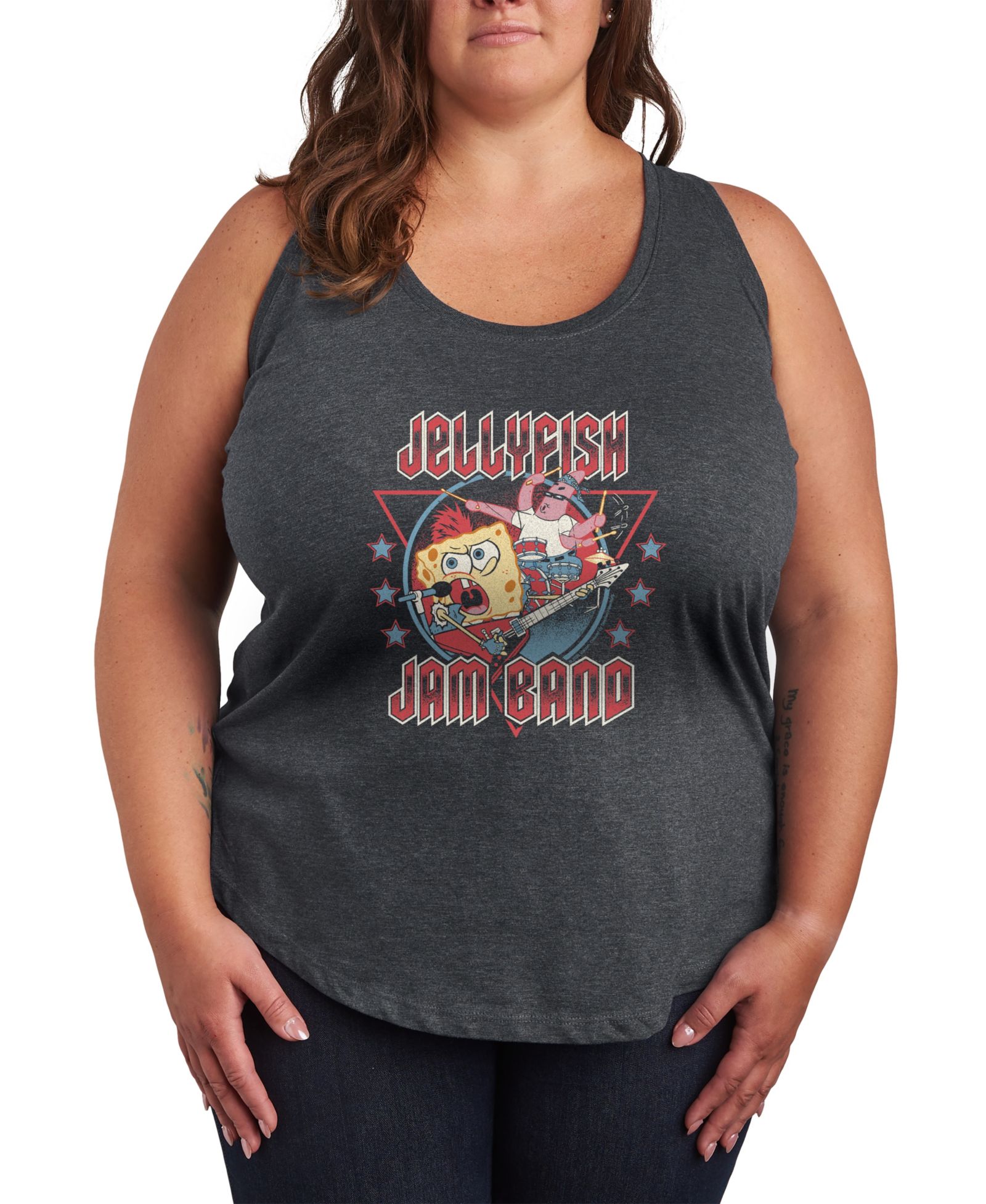 Женский топ Hybrid Apparel Plus Size SpongeBob SquarePants Jellyfish Jam Band Racerback