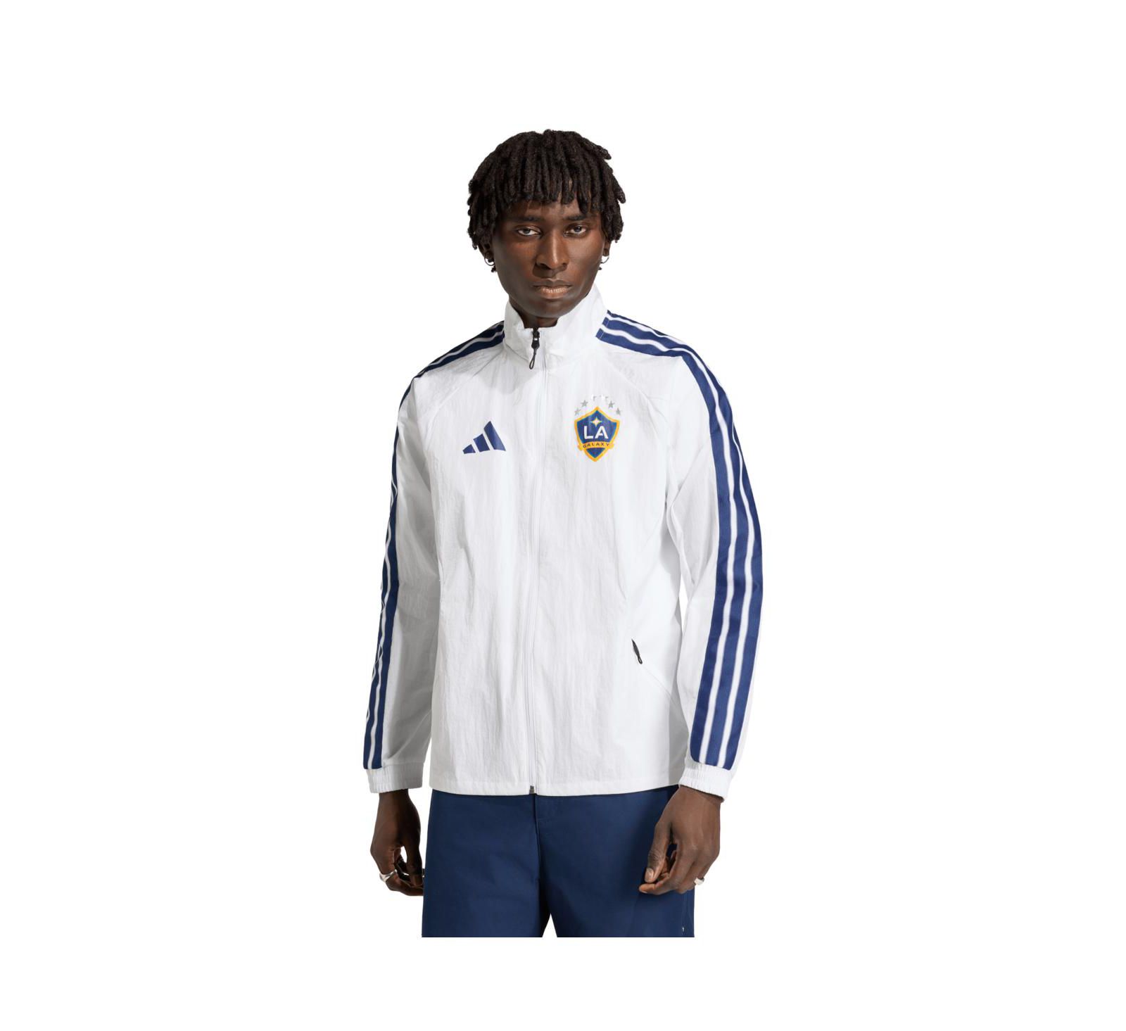 Adidas Men's White LA Galaxy 2026 Anthem Raglan Full-Zip Jacket