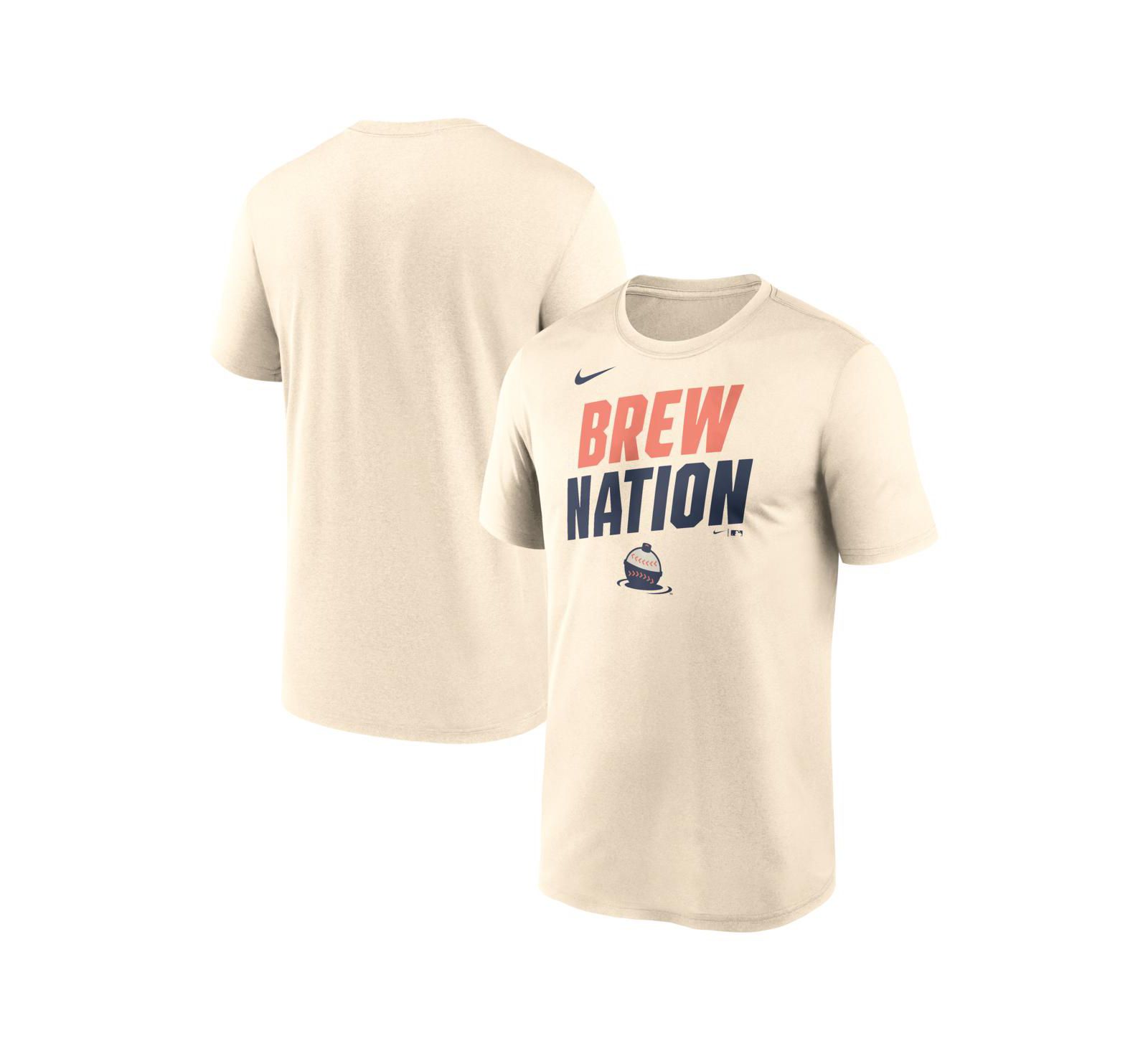 Nike Men's Cream Milwaukee Brewers 2026 City Connect Team Phrase Script Dri-FIT T-Shirt