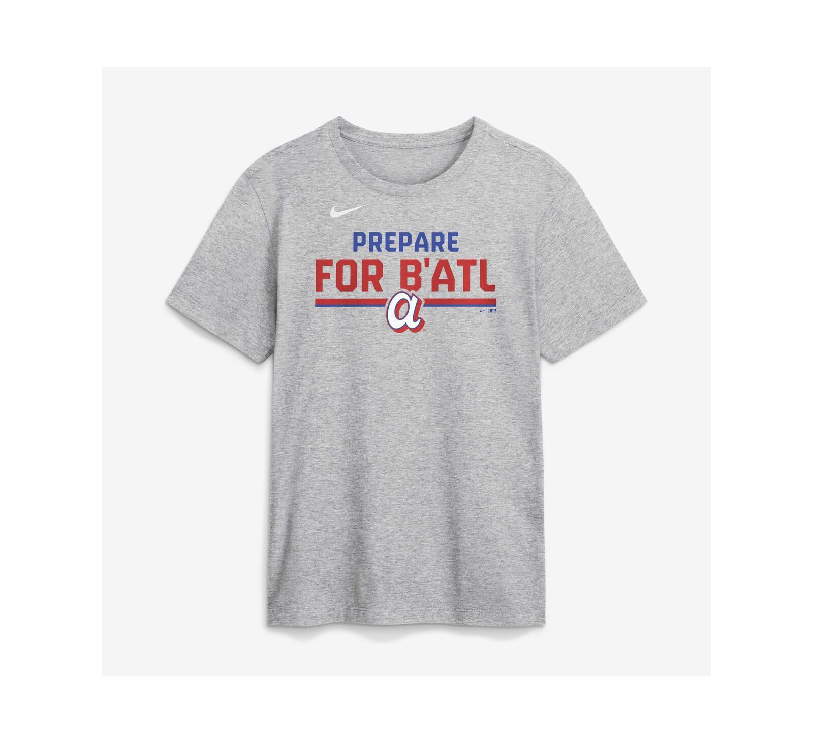 Мужская футболка Nike Heather Gray Atlanta Braves 2026 City Connect Stacked Team Phrase