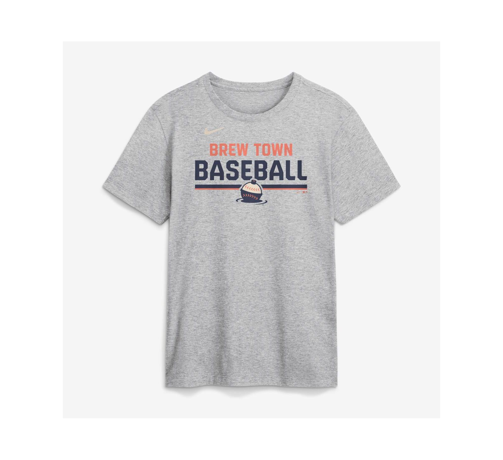 Nike Men's Heather Gray Milwaukee Brewers 2026 City Connect Stacked Team Phrase T-Shirt