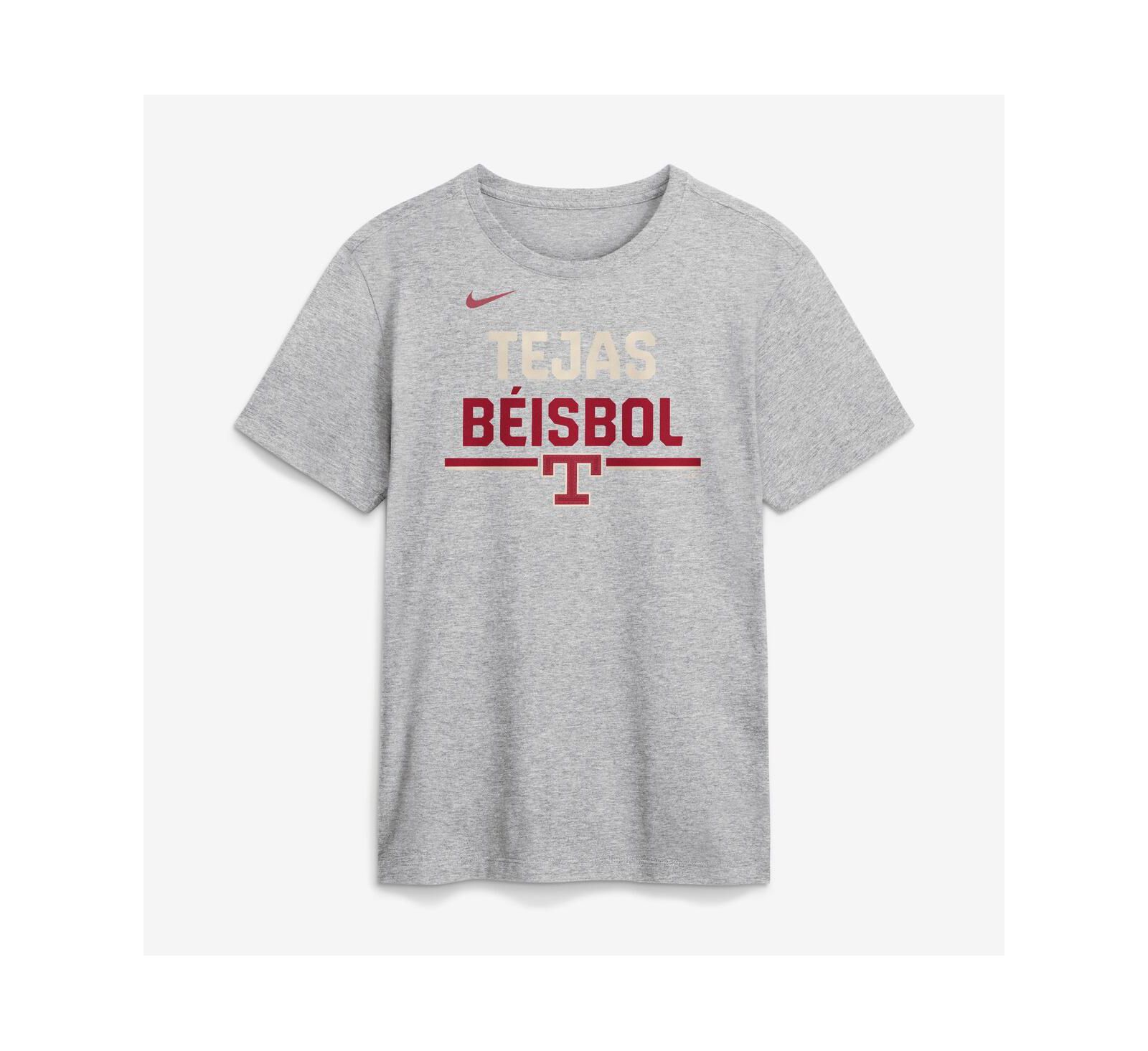Nike Men's Heather Gray Texas Rangers City Connect Stacked Team Phrase T-Shirt