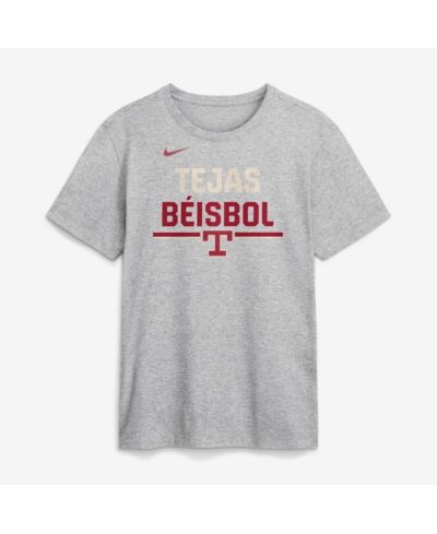 Nike Men's Heather Gray Texas Rangers City Connect Stacked Team Phrase T-Shirt