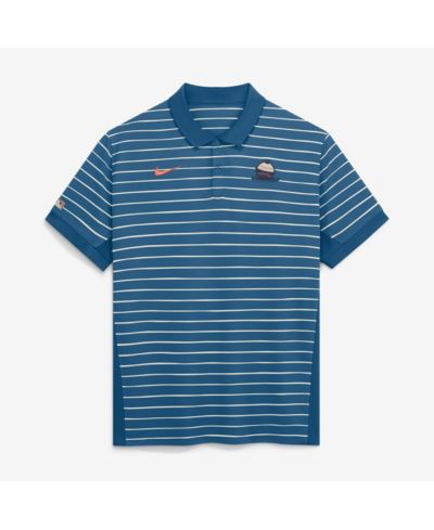 Мужская рубашка-поло Nike Milwaukee Brewers 2026 City Connect Authentic Collection Striped Victory Dri-FIT, синяя