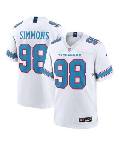 Мужская джерси Nike Jeffery Simmons White Tennessee Titans Game
