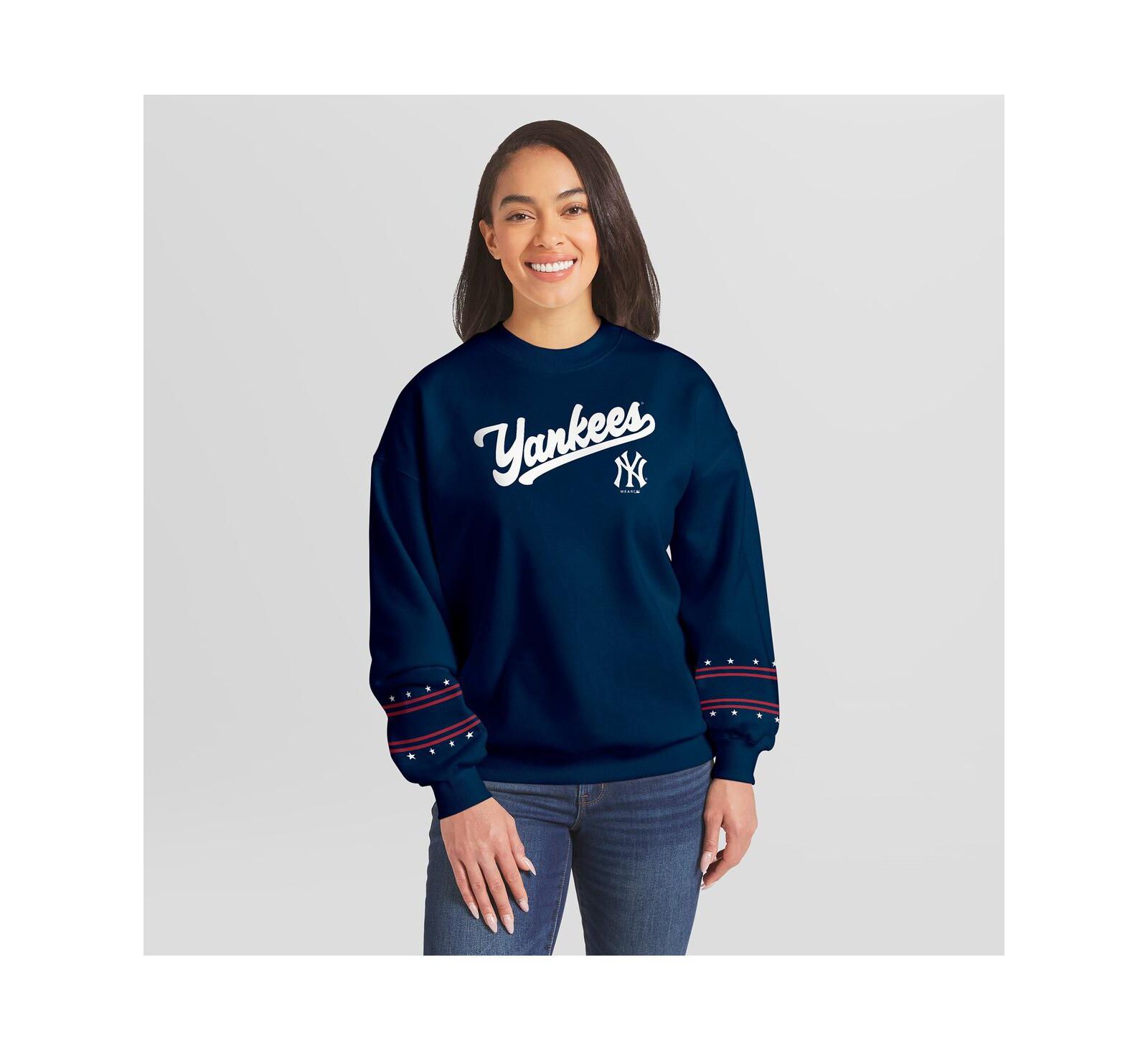 Женское свитшот WEAR by Erin Andrews New York Yankees Americana Heavyweight Fleece Navy