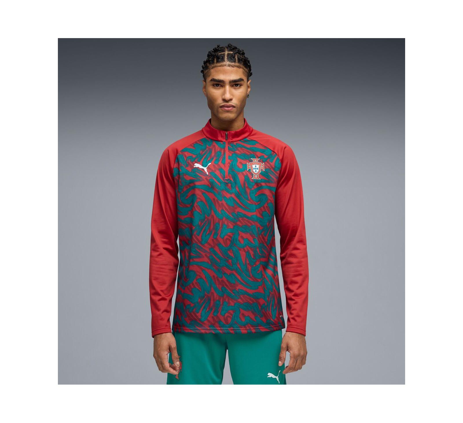 Мужская кофта Puma Portugal National Team Pre-Match с молнией, красная